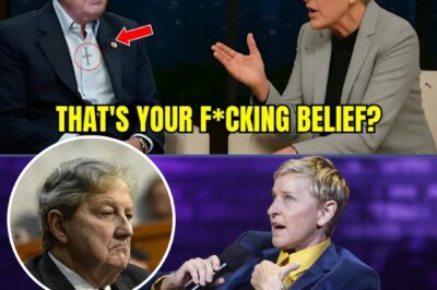 ‘YOU CAN MOCK ME, BUT DON’T MOCK MY FAITH.’ — Ellen scoffs at John Kennedy’s beliefs on live TV… but his calm, powerful response leaves the room in stunned SILENCE