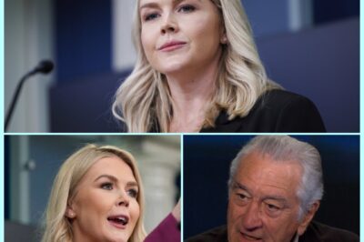 LIVE TV SH0CK: Karoline Leavitt Confronts Robert De Niro—And Gets Silenced by One Chilling Sentence!  A fiery clash erupts as Karoline Leavitt boldly takes on Hollywood legend Robert De Niro, only to be left speechless in front of millions.  What did De Niro say that instantly flipped the entire room, wiping the smile from Karoline’s face?  Discover the electrifying moment that’s left America buzzing—and the single sentence that turned live television into history.