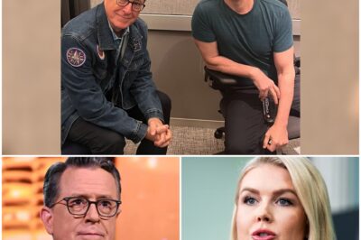 “YOUR BODY LANGUAGE JUST FILED FOR DIVORCE.” Stephen Colbert Mocks Karoline Leavitt On Live TV — Until She Dares to Mention the One Thing He Never Recovered From. One cruel joke from Stephen Colbert drew laughter—until Karoline Leavitt hit back with a question that made his grin vanish, his posture collapse, and his legacy feel suddenly fragile. What was meant to be a late-night roast turned into a quiet unraveling, and by the end, it wasn’t Karoline who looked unprepared. It was Colbert—staring, blinking, caught in a moment he never rehearsed for. Viewers didn’t just witness a debate—they witnessed the precise second performance gave way to panic. And the silence that followed? That’s what has everyone replaying the clip in disbelief. 👇