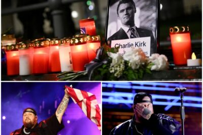 From a roaring concert stage to a solemn memorial — last night in Nashville, Jelly Roll delivered a powerful moment that left the entire stadium breathless. Then, the music surged again — tens of thousands of voices rose together, filling the night sky with a chorus of hope and pride. American flags waved high. Tears streamed down faces. What began in silence swelled into a tidal wave of song, spirit, and unbreakable unity. Jelly Roll didn’t just pause a concert — he transformed it into a sacred tribute, a reminder of loss, resilience, and the grace of a nation standing as one.