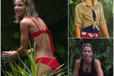Move over, Kelly Brook! Vogue Williams strips down to tiny red bikini for jungle shower on I’m A Celebrity – but soon gets a nasty shock