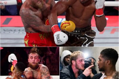 BREAKING NEWS: Right after the Anthony Joshua vs Jake Paul fight ended, backstage chaos erupted as Logan Paul stormed in, got physical with AJ, and threw down a new fight challenge: “I’ll avenge Jake Paul once my WWE contract ends — then I’ll crush you.” Joshua said nothing as his panicked team rushed to intervene, but then he flashed a smile and dropped 11 chilling words that left Logan frozen in place, unable to move.k
