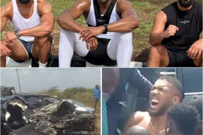 BREAKING NEWS: Anthony Joshua narrowly escaped death in a horrific car crash that killed two people – panic erupts as the grim details emerge.K